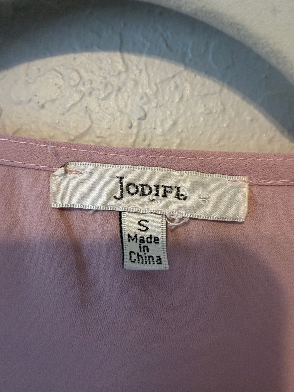 JODIFL Blush Pink V-Neck Textured Sleeve Blouse - Picture 5 of 7